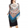 PAVLOVO POSAD RUSSIAN SHAWL 89x89 cm 35x35" 100% Wool Scarf Silk Fringe Wrap 1684-11