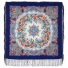 PAVLOVO POSAD RUSSIAN SHAWL 89x89 cm 35x35" 100% Wool Scarf Silk Fringe Wrap 1684-13