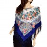 PAVLOVO POSAD RUSSIAN SHAWL 89x89 cm 35x35" 100% Wool Scarf Silk Fringe Wrap 1684-13
