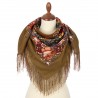 PAVLOVO POSAD RUSSIAN SHAWL 89x89 cm 35x35" 100% Wool Scarf Wrap 1808-16
