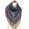 PAVLOVO POSAD RUSSIAN SHAWL 89x89 cm 35x35" 100% Wool Scarf Silk Fringe Wrap 1830-1