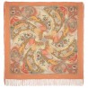 RUSSIAN PAVLOVO POSAD SHAWL 130x130 cm SCARF 100% SILK DRESS WRAP 1413-3