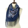 PAVLOVO POSAD RUSSIAN SHAWL 89x89 cm 35x35" 100% Wool Scarf Silk Fringe Wrap 737-14