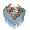 AUTHENTIC PAVLOVO POSAD SHAWL RUSSIAN SCARF 100% WOOL KERCHIEF 89x89 cm 1222-1