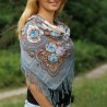 AUTHENTIC PAVLOVO POSAD SHAWL RUSSIAN SCARF 100% WOOL KERCHIEF 89x89 cm 1222-1