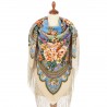 PAVLOVO POSAD RUSSIAN SHAWL 148x148 cm 58x58" 100% Wool Scarf Wrap 706-2