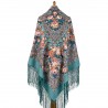 PAVLOVO POSAD RUSSIAN SHAWL 148x148 cm 58x58" 100% Wool Scarf Wrap 1896-12