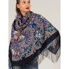 PAVLOVO POSAD RUSSIAN SHAWL 125x125 cm 49x49" 100% Wool Scarf Wrap 1437-14
