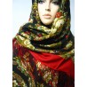PAVLOVO POSAD RUSSIAN SHAWL 146x146 cm 57x57" 100% Wool Scarf Wrap Silk Fringe 1511-4