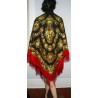PAVLOVO POSAD RUSSIAN SHAWL 146x146 cm 57x57" 100% Wool Scarf Wrap Silk Fringe 1511-4