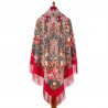 PAVLOVO POSAD RUSSIAN SHAWL 146x146 cm 57x57" 100% Wool Scarf Wrap Silk Fringe 1880-5