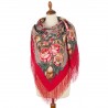 PAVLOVO POSAD RUSSIAN SHAWL 146x146 cm 57x57" 100% Wool Scarf Wrap Silk Fringe 1880-5