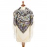 PAVLOVO POSAD RUSSIAN SHAWL 146x146 cm 57x57" 100% Wool Scarf Wrap Silk Fringe 1899-4