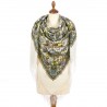 PAVLOVO POSAD RUSSIAN SHAWL 146x146 cm 57x57" 100% Wool Scarf Wrap Silk Fringe 1899-3