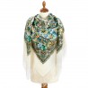 PAVLOVO POSAD RUSSIAN SHAWL 146x146 cm 57x57" 100% Wool Scarf Wrap Silk Fringe 1899-2