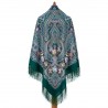 PAVLOVO POSAD RUSSIAN SHAWL 146x146 cm 57x57" 100% Wool Scarf Wrap Silk Fringe 1922-9