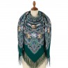 PAVLOVO POSAD RUSSIAN SHAWL 146x146 cm 57x57" 100% Wool Scarf Wrap Silk Fringe 1922-9
