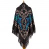 PAVLOVO POSAD RUSSIAN SHAWL 146x146 cm 57x57" 100% Wool Scarf Wrap Woolen Fringe 352-22