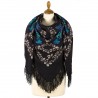 PAVLOVO POSAD RUSSIAN SHAWL 146x146 cm 57x57" 100% Wool Scarf Wrap Woolen Fringe 352-22