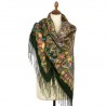 RUSSIAN PAVLOVO POSAD SHAWL 135x135cm SCARF ITALIAN 100%WOOL SILK FRINGE 1653-9