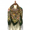 RUSSIAN PAVLOVO POSAD SHAWL 135x135cm SCARF ITALIAN 100%WOOL SILK FRINGE 1653-9