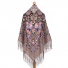 RUSSIAN PAVLOVO POSAD SHAWL 135x135cm SCARF ITALIAN 100%WOOL SILK FRINGE 1769-16