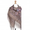 RUSSIAN PAVLOVO POSAD SHAWL 135x135cm SCARF ITALIAN 100%WOOL SILK FRINGE 1769-16