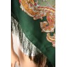 PAVLOVO POSAD RUSSIAN SHAWL 125x125 cm 49x49" 100% Wool Scarf Wrap Silk Fringe 982-9