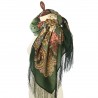 PAVLOVO POSAD RUSSIAN SHAWL 125x125 cm 49x49" 100% Wool Scarf Wrap Silk Fringe 982-9