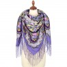 RUSSIAN PAVLOVO POSAD SHAWL 135x135cm SCARF ITALIAN 100% WOOL SILK FRINGE 1779-15