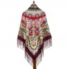 RUSSIAN PAVLOVO POSAD SHAWL 135x135cm SCARF ITALIAN 100% WOOL SILK FRINGE 1779-7