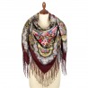 RUSSIAN PAVLOVO POSAD SHAWL 135x135cm SCARF ITALIAN 100% WOOL SILK FRINGE 1779-7
