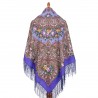 RUSSIAN PAVLOVO POSAD SHAWL 135x135cm SCARF ITALIAN 100% WOOL SILK FRINGE 1783-15