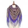 RUSSIAN PAVLOVO POSAD SHAWL 135x135cm SCARF ITALIAN 100% WOOL SILK FRINGE 1783-15