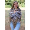 RUSSIAN PAVLOVO POSAD SHAWL 135x135cm SCARF ITALIAN 100% WOOL SILK FRINGE 1783-2