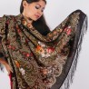PAVLOVO POSAD RUSSIAN SHAWL 125x125 cm 49x49" 100% Wool Scarf Wrap 1437-17