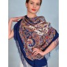 RUSSIAN PAVLOVO POSAD 100% SILK RUSSIA SHAWL SCARF WRAP SUMMER 130x130 cm 1429-14