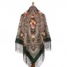 RUSSIAN PAVLOVO POSAD SHAWL 135x135cm SCARF ITALIAN 100% WOOL SILK FRINGE 1799-9