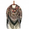 RUSSIAN PAVLOVO POSAD SHAWL 135x135cm SCARF ITALIAN 100% WOOL SILK FRINGE 1799-9