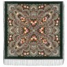 RUSSIAN PAVLOVO POSAD SHAWL 135x135cm SCARF ITALIAN 100% WOOL SILK FRINGE 1799-9