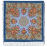 RUSSIAN PAVLOVO POSAD SHAWL 135x135cm SCARF ITALIAN 100% WOOL SILK FRINGE 1801-13