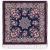 RUSSIAN PAVLOVO POSAD SHAWL 135x135cm SCARF ITALIAN 100% WOOL SILK FRINGE 1801-8