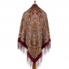 RUSSIAN PAVLOVO POSAD SHAWL 135x135cm SCARF ITALIAN 100%WOOL SILK FRINGE 1810-6