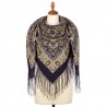 RUSSIAN PAVLOVO POSAD SHAWL 135x135cm SCARF ITALIAN 100%WOOL SILK FRINGE 1883-14