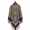 RUSSIAN PAVLOVO POSAD SHAWL 135x135cm SCARF ITALIAN 100%WOOL SILK FRINGE 1883-14