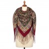 RUSSIAN PAVLOVO POSAD SHAWL 135x135cm SCARF ITALIAN 100%WOOL SILK FRINGE 1883-6