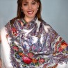 PAVLOVO POSAD RUSSIAN SHAWL 125x125 cm 49x49" 100% Wool Scarf Wrap 1463-1