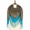 RUSSIAN PAVLOVO POSAD SHAWL 135x135cm SCARF ITALIAN 100% WOOL SILK FRINGE 1888-11