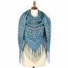 RUSSIAN PAVLOVO POSAD SHAWL 135x135cm SCARF ITALIAN 100% WOOL SILK FRINGE 1888-1