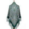 RUSSIAN PAVLOVO POSAD SHAWL 135x135cm SCARF ITALIAN 100% WOOL SILK FRINGE 1888-9